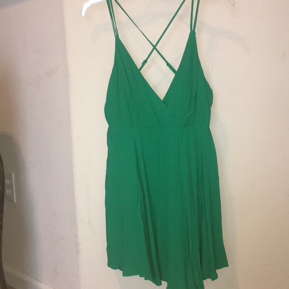Emerald green strappy dress